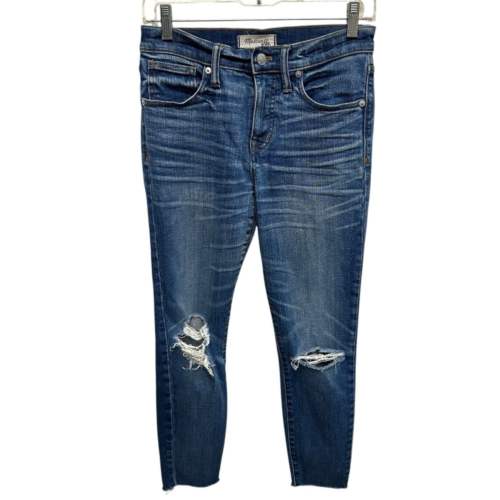 Madewell women’s 9” high rise skinny crop jeans distressed size 26